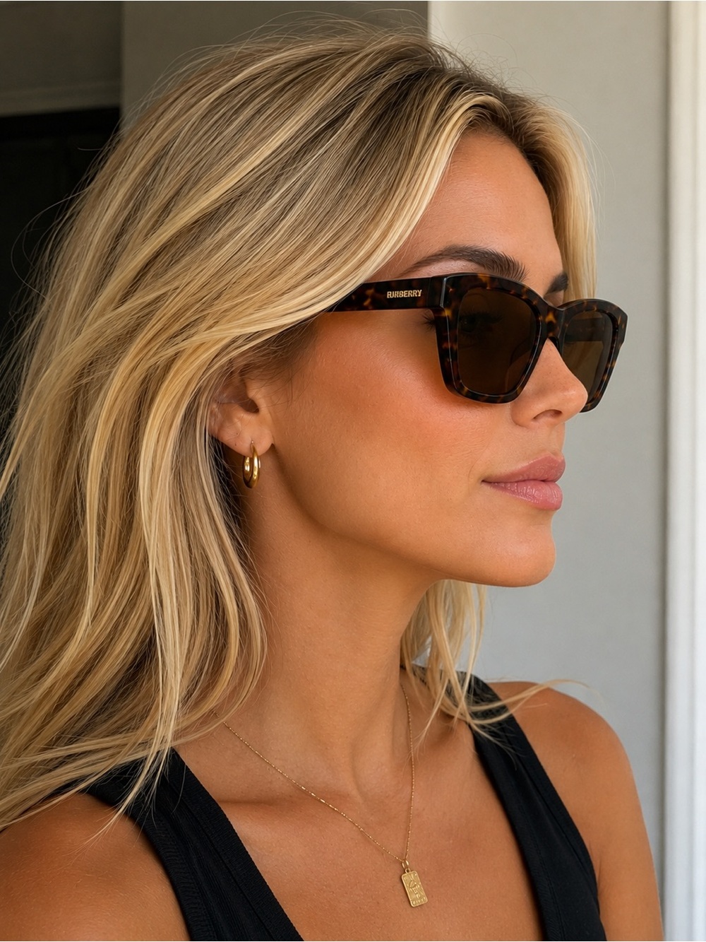 Burberry Brown Tortoise Sunglasses - Picture 5 of 9